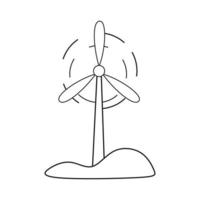 vindturbin logotyp eller ikon - vektor enkel tunn linje eko energi symbol och illustration