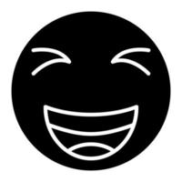 grinsendes schielendes Gesicht Glyphen-Symbol vektor