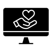 Glyphen-Symbol für Online-Spenden vektor