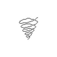 tornado, orkan, twister. pixel konst linje ikon vektor illustration