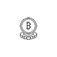 Bitcoin. Pixel-Art-Linie Symbol-Vektor-Illustration vektor