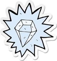 Aufkleber eines riesigen Cartoon-Diamanten vektor