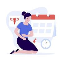 frau menstruationsperiode kalender illustration konzept vektor