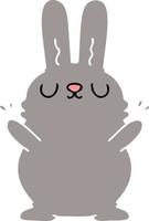 skurriles, handgezeichnetes Cartoon-Kaninchen vektor