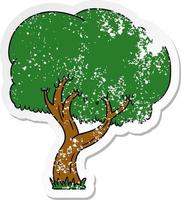 nödställda klistermärke tecknad doodle av ett sommarträd vektor