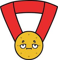 niedliche Cartoon-Goldmedaille vektor