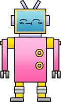 Farbverlauf schattierter Cartoon-Roboter vektor