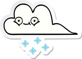 Aufkleber einer niedlichen Cartoon-Schneewolke vektor