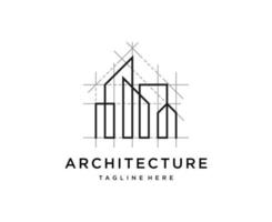 Architektur-Logo-Design-Vektor-Vorlage. Architekt und Bauvektor-Logo-Vorlage