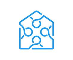 Einfamilienhaus mit Logo-Designvektor für das Haus der Völker. Community-Symbol vektor