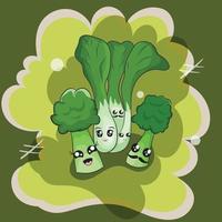 niedliche brokkoli-karikaturillustration vektor