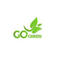 Go Green Logo mit einfachem Design. vektor