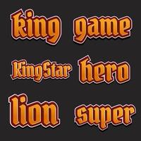 skrivset.spel, lejon, stjärna, kungsstjärna, hjälte, super, med mjuka färger. vektor