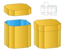 Box Verpackung gestanzte Vorlage Design. 3D-Modell vektor