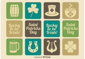 Vintage Saint Patrick's Day Icon Set vektor