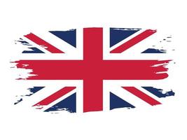 Storbritanniens brittiska flagga. penseldragen flagga. vektor