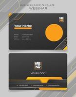 visitenkarte oder ausweisvorlage in schwarz gelb mit techno design für corporate identity design