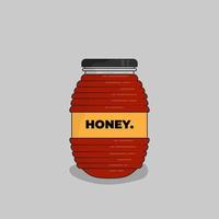 Muster-Plastikflaschenvorlage für Verpackungsdesign von Honig- oder Marmeladenprodukten vektor