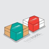 fast-food-verpackungsvorlage mit banddesign für produktwerbedesign vektor