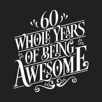 60 års födelsedag och 60 års jubileumsfirande stavfel vektor