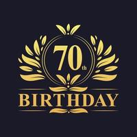 luxuriöses Logo zum 70. Geburtstag, 70 Jahre Feier. vektor