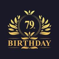 luxuriöses Logo zum 79. Geburtstag, 79 Jahre Feier. vektor