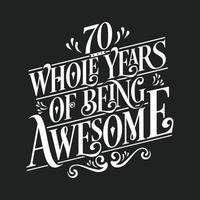 70 års födelsedag och 70 års jubileumsfirande stavfel vektor