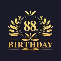 Luxus-Logo zum 88. Geburtstag, 88-jährige Feier. vektor