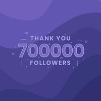 tack 700 000 följare, mall för gratulationskort för sociala nätverk. vektor