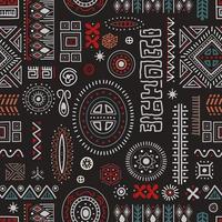 afrikanische kunst dekoration muster tribal geometrische formen nahtlose hintergrund. vektor