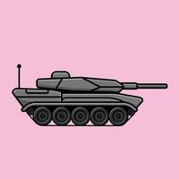 Tankfahrzeug-Cartoon-Vektor-Symbol-Illustration. Militärtransport-Icon-Konzept isolierter Premium-Vektor vektor