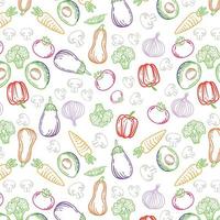 Gemüsemuster nahtlose Zeichnung bunte rohe Tapete Hintergrund vektor