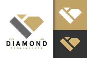 diamant elegant modern logotyp design vektor mall