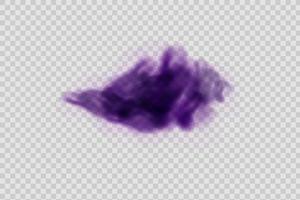 realistischer gruseliger mystischer violetter nebel in nachthalloween. violettes Giftgas, Staub- und Raucheffekt. vektor