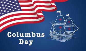 Columbus Day Grußkarte oder Hintergrund. Design-Illustration. vektor