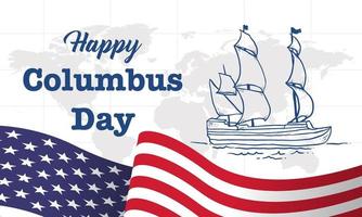 columbus day gratulationskort eller bakgrund. vektor illustration.