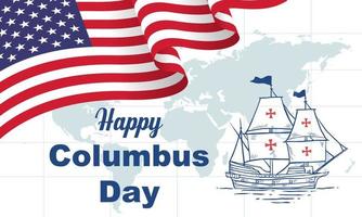 Columbus Day Grußkarte oder Hintergrund. Vektor-Illustration. vektor