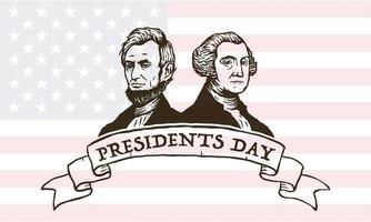 glad presidents dag i USA. Washingtons födelsedag. federal helgdag i Amerika. firas i februari. affisch, banderoll och bakgrund vektor