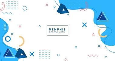 abstrakter geometrischer moderner Hintergrund im Memphis-Stil, blaue Farbe, Vektor eps 10