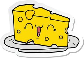 Aufkleber eines niedlichen Cartoon-Käses vektor