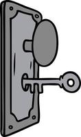 tecknad doodle av ett dörrhandtag vektor
