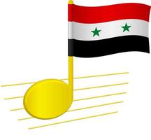 syrische flagge und musiknote vektor