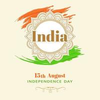 Indiens självständighetsdagskort. 15 augusti vektor