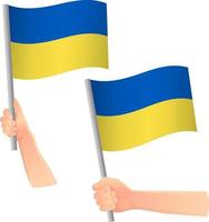 Ukraine-Flagge in der Hand-Symbol vektor