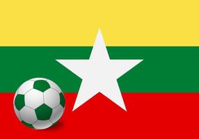myanmar flagga och fotboll vektor