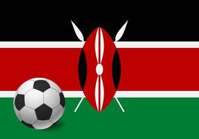 Kenia-Flagge und Fußball vektor