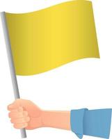 gelbe Flagge in der Hand vektor