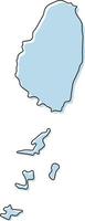 stilisierte einfache Übersichtskarte von Saint Vincent und die Grenadinen-Ikone. blaue Kartenskizze von Saint Vincent und die Grenadinen-Vektorillustration vektor