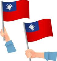 Symbol für Taiwan-Flagge in der Hand vektor