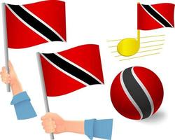 trinidad och tobago flagga ikonuppsättning vektor